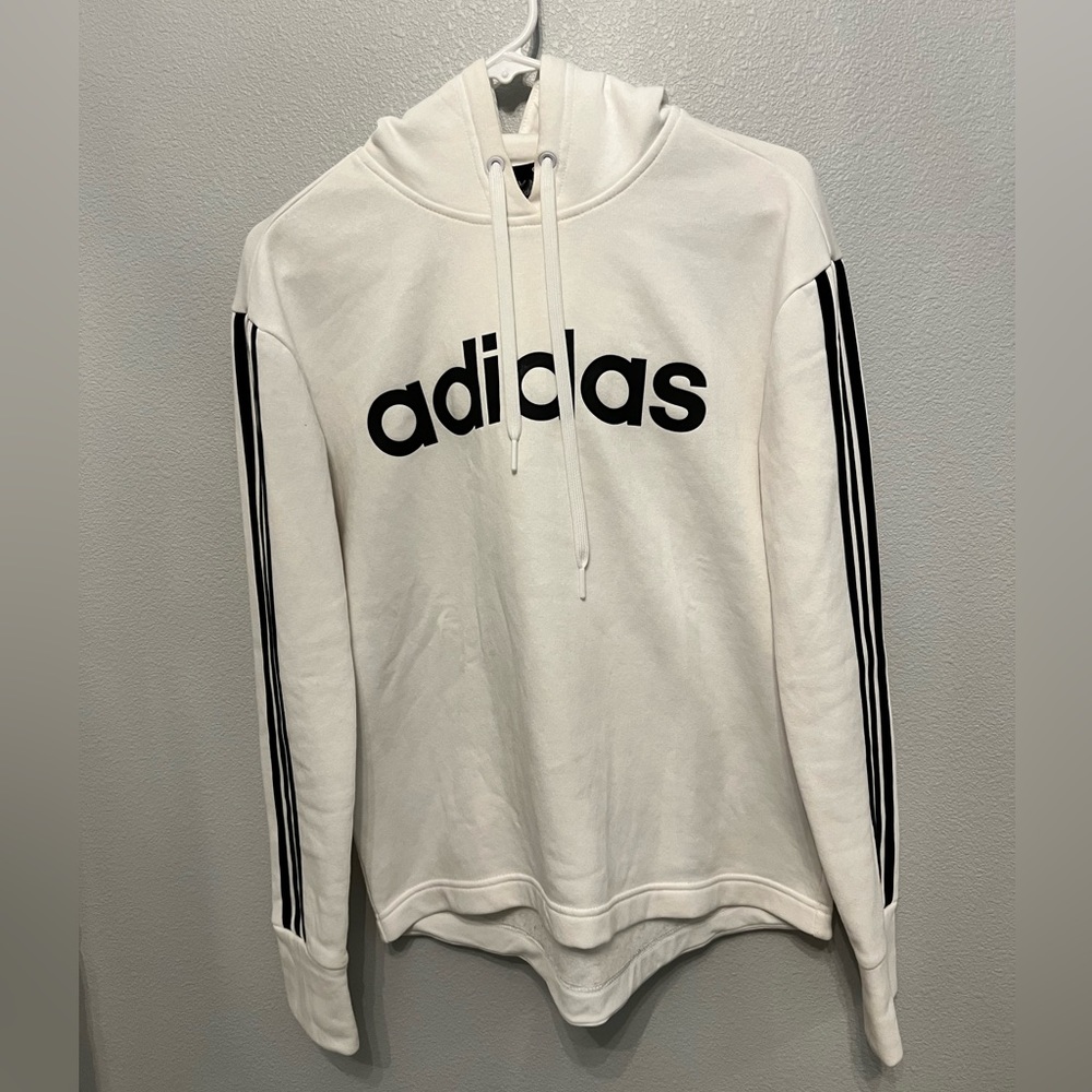 Adidas, women’s hoodie, sweatshirt, black and white